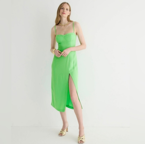 J. Crew Dresses & Skirts - J.crew Collection invite dress in crepe, NWT Size 12, Green dress